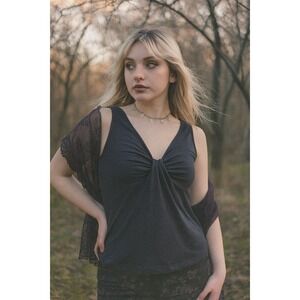 Y2K Vintage Talbots Silk Babydoll Top Whimsigoth Fairy Grunge Indie Size 6 Small